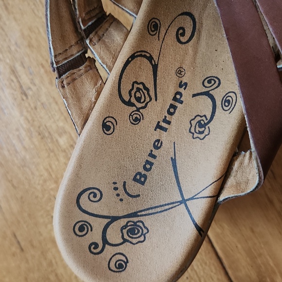 Baretraps brown wedge platform sandals, leather upper, 10M - Picture 3 of 10